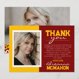 Maroon & Gold Graduation 2 Foto Tarjeta de agradec