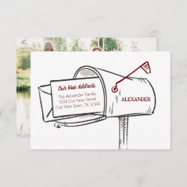 Maroon Our New Address Buzón de correo móvil