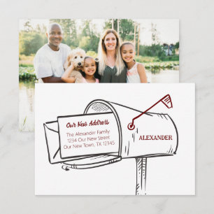 Maroon Our New Address Buzón de correo móvil