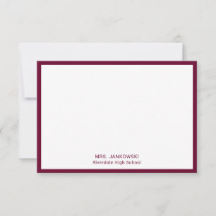 Maroon School Colors Teacher Gracias Cartas De Not