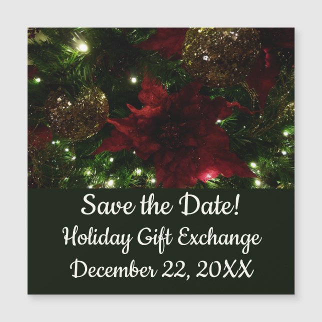 Maroon y el árbol de Navidad dorado I foto de vaca (Anverso)