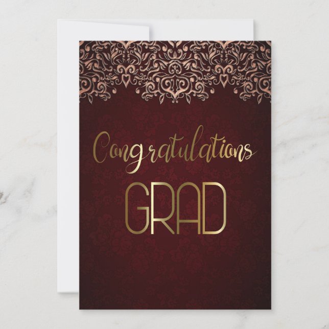 Maroon y Gold Felicitaciones Grad (Anverso)