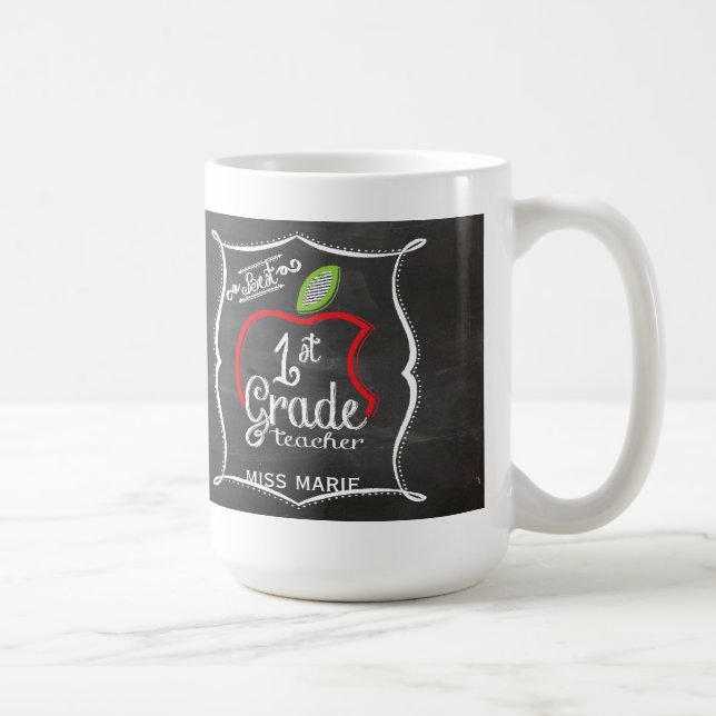 Marque la 1ra taza de café con tiza personalizada (Derecha)