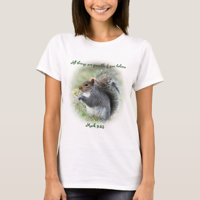 Marque la camiseta sonriente de la ardilla del (Anverso)
