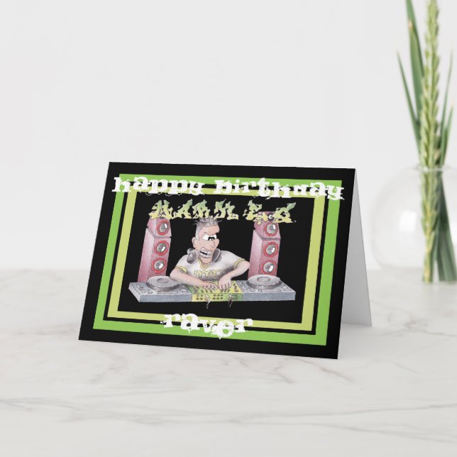 MARQUE la tarjeta de cumpleaños del dibujo animado (Anverso)