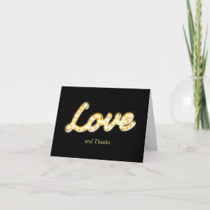 Marquee Lights Gracias Tarjeta - negro