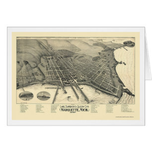Marquette, mapa panorámico del MI - 1897