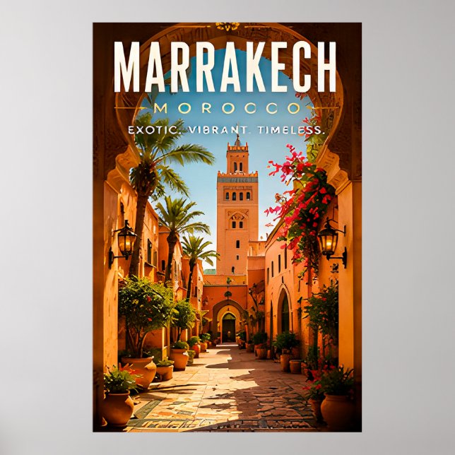 🌺 Marrakech Marruecos Decoración de Hogar Ciudad  (Frente)