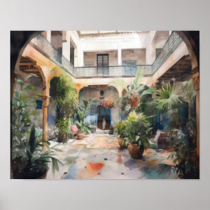 Marrakech Riad Marruecos pintando arte Poster de i