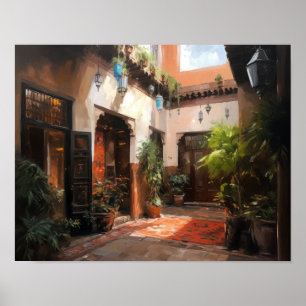Marrakech Riad Marruecos pintando arte Poster de i