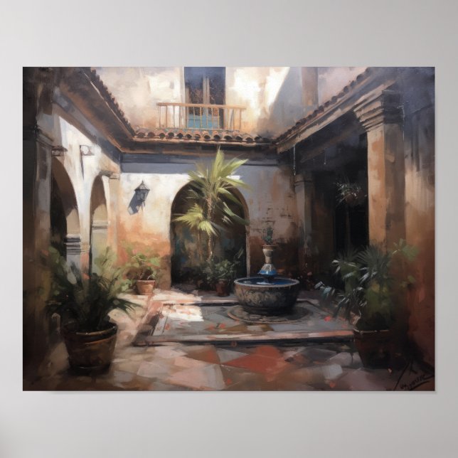 Marrakech Riad Marruecos Poster de impresión de ar (Frente)