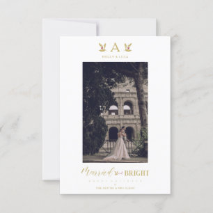 Married & Bright Christmas Initial Newlyweds Photo