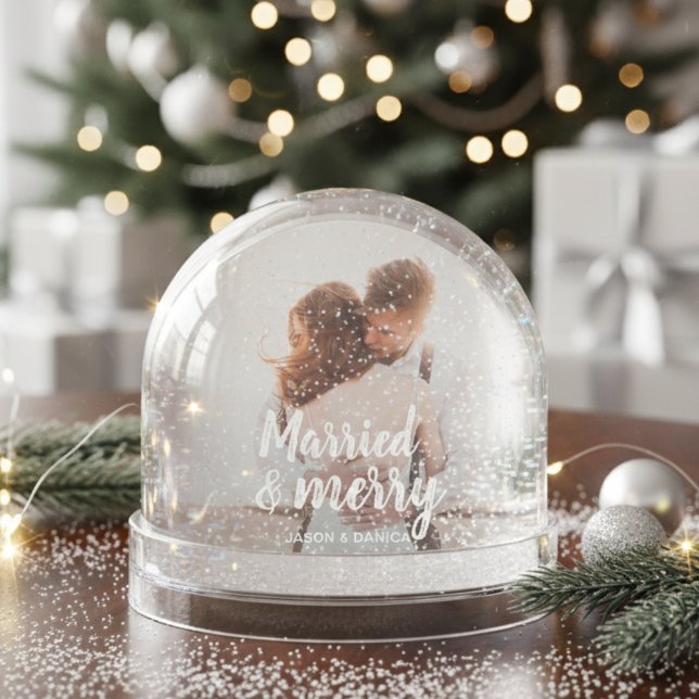 Married & Merry Wedding Thank you Christmas Photo (Subido por el creador)
