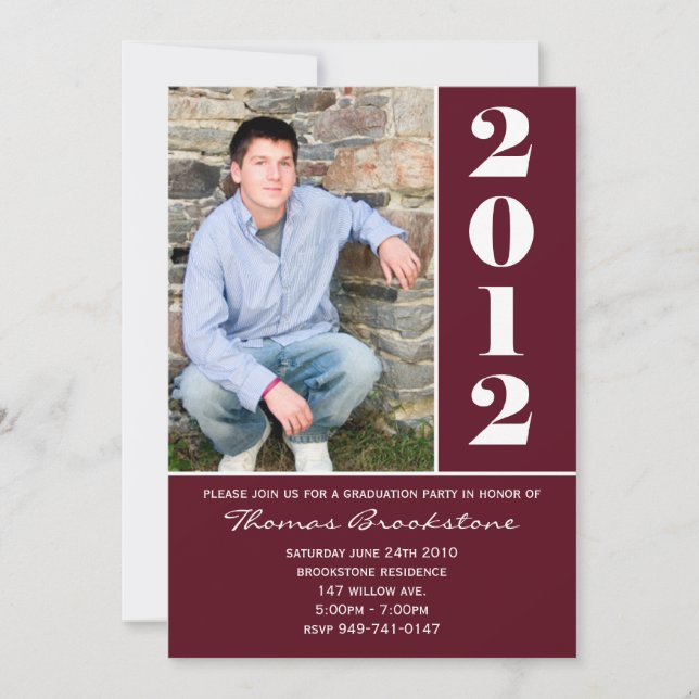 Marrón 2012 de la invitación de la graduación (Anverso)
