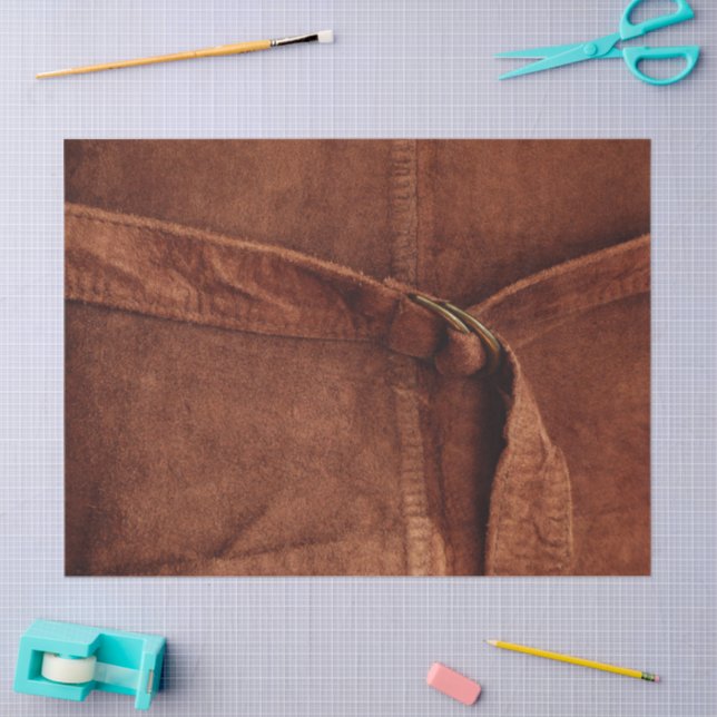 Marrón Ante De Papel Tejido De Correa Y Hebilla (Artesanía)