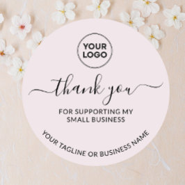 Marrón claro Gracias a un pequeño Pegatina redondo