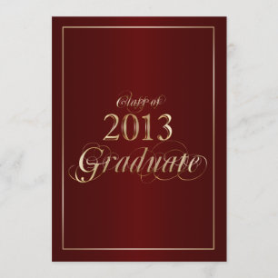 Marrón con clase e invitación graduada del oro
