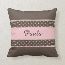 Marrón con Cojín decorativo personalizado rosa