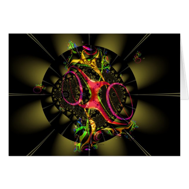 Marrón con diseño del arte del fractal del arco (Anverso (Horizontal))