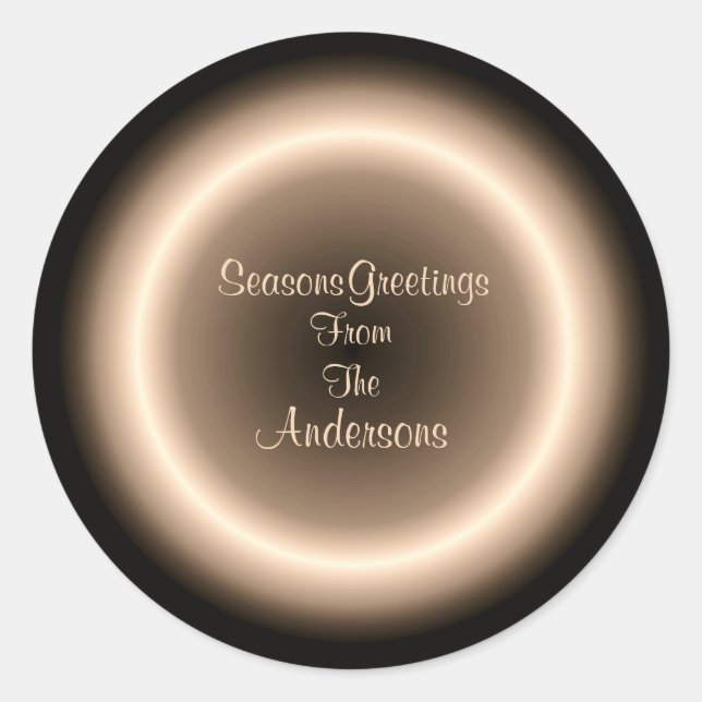 Marrón con Sello de Navidad de Círculo Iluminado d (Anverso)