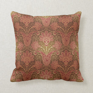 Marrón del vintage y almohada del estampado de