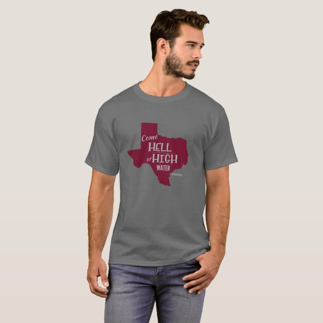 Marrón fuerte de la camiseta de los #Texas del (Anverso completo)