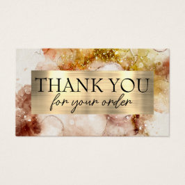 Marrón Gold acuarela tarjeta de descuento
