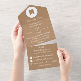 Marrón Guardar la invitación de fecha todo en uno