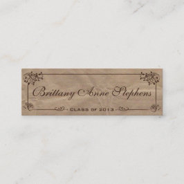 Marrón Kraft Tarjeta de nombre de graduación de pa