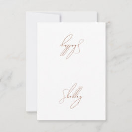 Marrón Terracota Nombre de invitado Mesa Tarjeta d