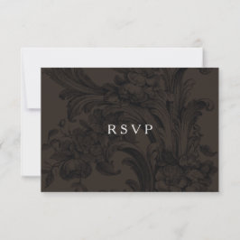 Marrón victoriano ornamental RSVP con opciones de 