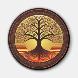 Marrón y Oro Árbol del imán de la vida