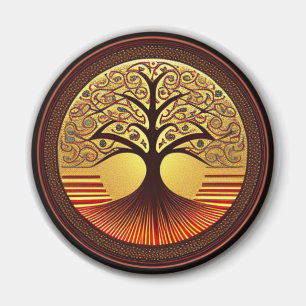Marrón y Oro Árbol del imán de la vida