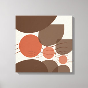 Marrón y rojo Resumen arte en la pared