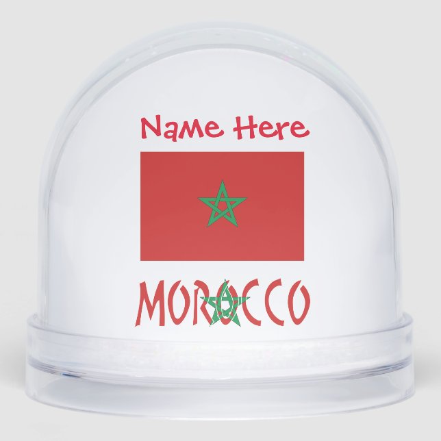 Marruecos Bandera Marroquí Roja Nombre Personaliza (Anverso)