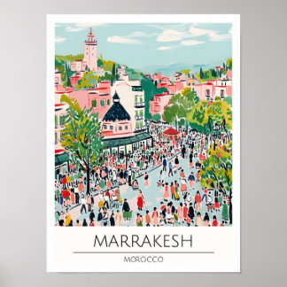 Marruecos Marrakech Ilustración de Arte Vintage Vi