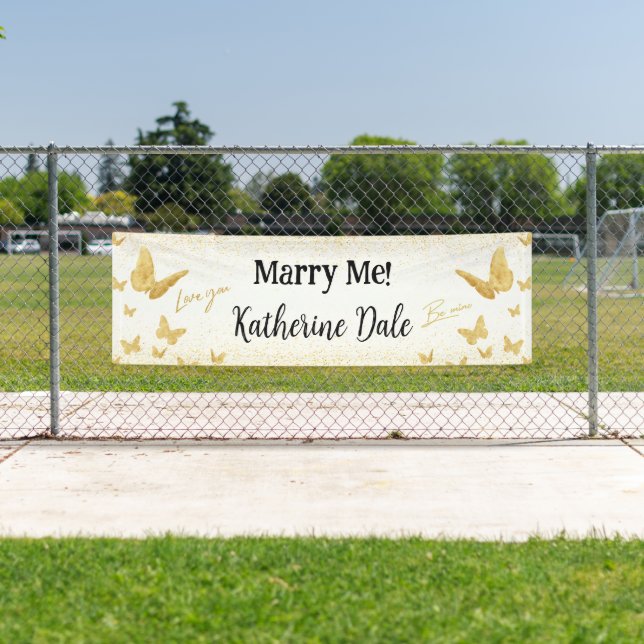 "Marry Me" Marriage Proposal Banner Lona (In situ)