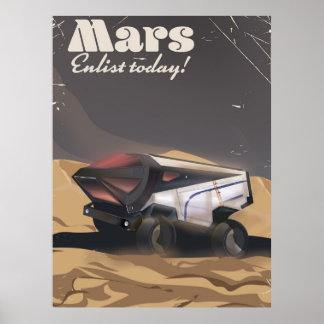 ¡Mars, alístate hoy! Póster espacial militar retro
