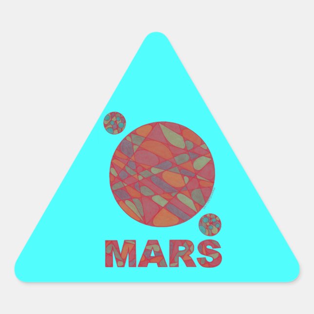 Mars Red Planet Art Triangle Pegatinas (Anverso)