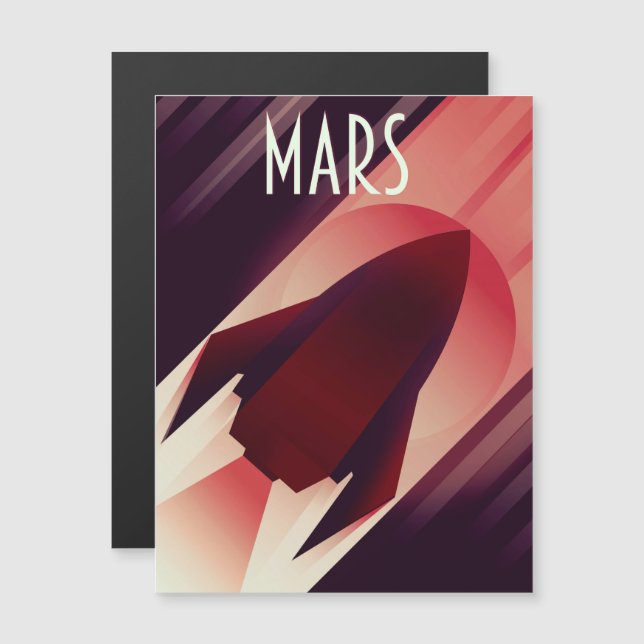 Mars Starship Art Deco Space Art (Anverso/Reverso)