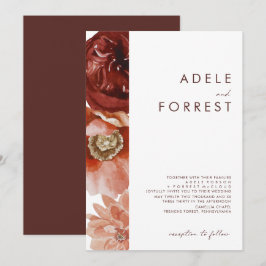 Marsala Autumn Floral | Invitación a la boda blanc