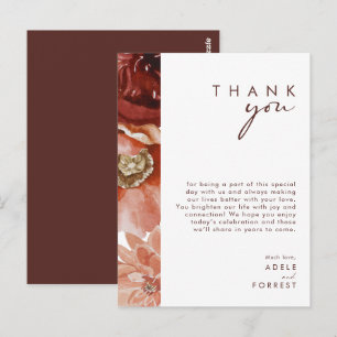 Marsala Autumn Floral   Tarjeta de recepción de ag