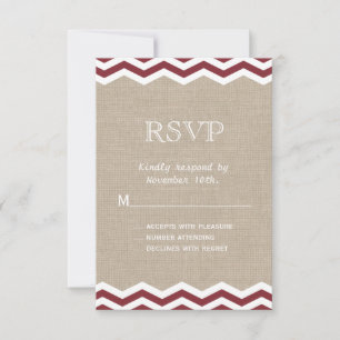 Marsala Chevrons en Burlap RSVP