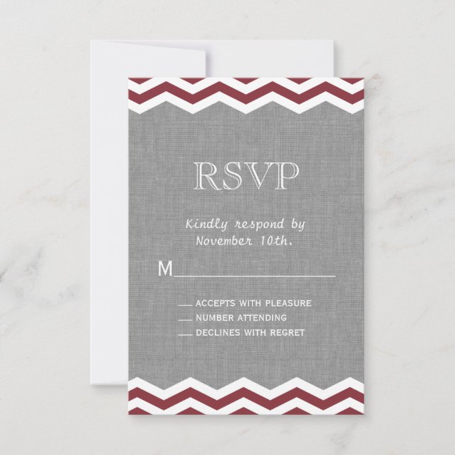 Marsala Chevrons en Gray RSVP (Anverso)