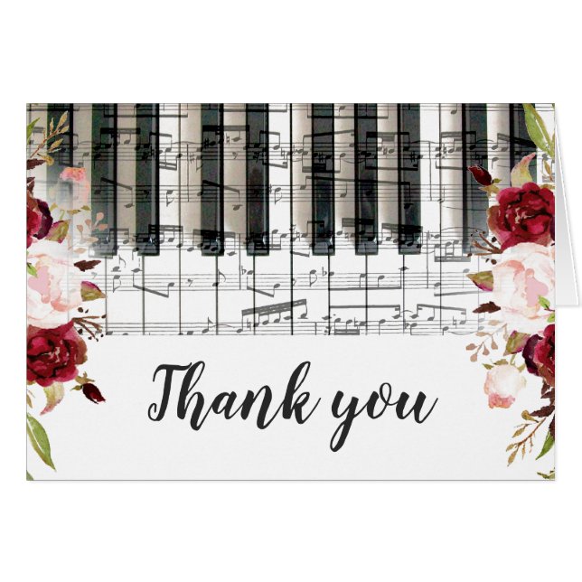 marsala de música floral piano teclado gracias (Anverso (Horizontal))
