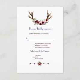 Marsala Floral Antlers Marina Boda Azul Caída RSVP