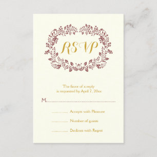 Marsala follaje flor marco boda RSVP