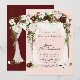 Marsala Pink Canopy Bridesmaids Luncheon Invita