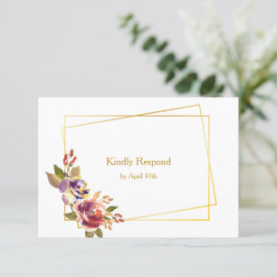 Marsala Rosas de bronce Boda Floral RSVP