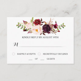 Marsala RSVP Tarjeta Boda